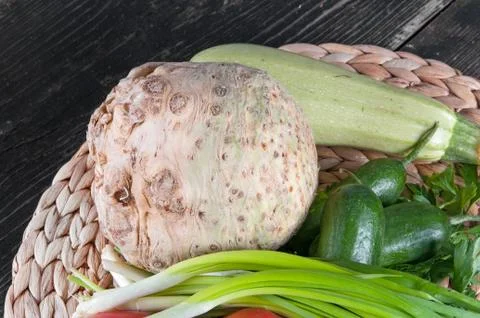 Fresh ingredients for cooking on the table Stock Photos
