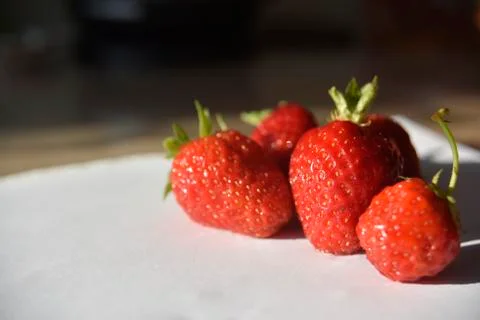 Fresh isolated strawberry on the table Stock Photos