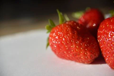 Fresh isolated strawberry on the table Stock Photos