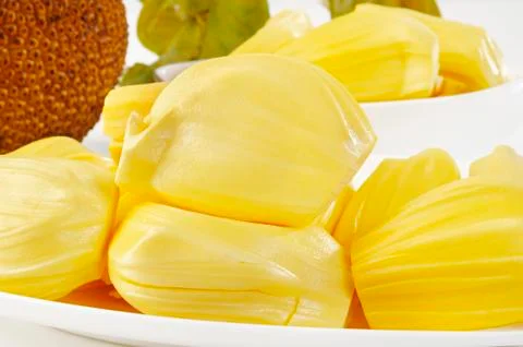 Fresh jack-fruit on white Stock Photos