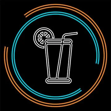 Fresh juice icon, vector cold tropical juice Stock Illustration