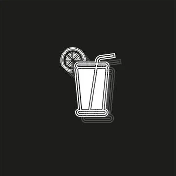 Fresh juice icon, vector cold tropical juice Stock Illustration