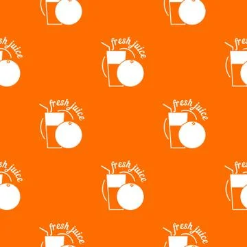 Fresh juice pattern vector orange Stock Illustration