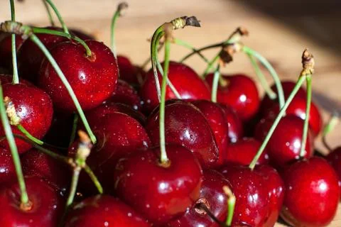 Fresh juicy cherry on the table Stock Photos
