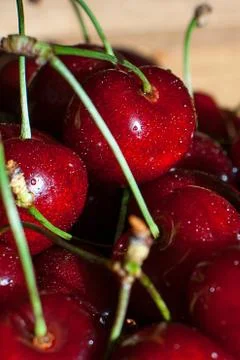 Fresh juicy cherry on the table Stock Photos