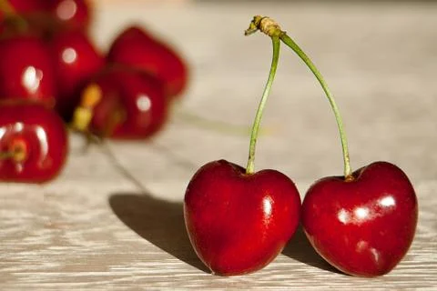 Fresh juicy cherry on the table Stock Photos