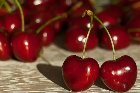 Fresh juicy cherry on the table Stock Photos