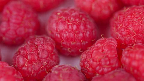 Fresh, juicy raspberry background, ripe. Diet, dieting. Stock Footage 157503091