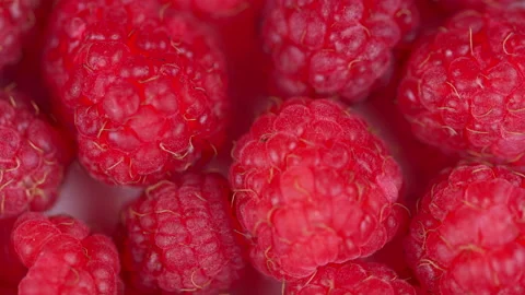 Fresh, juicy raspberry background, ripe. Diet, dieting. Pan. Stock Footage 157522382