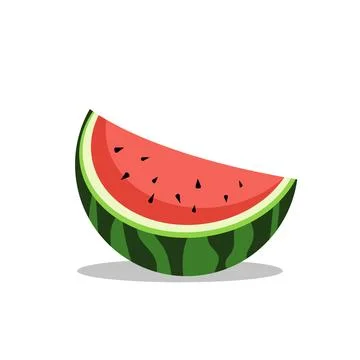 Fresh Juicy Watermelon Slice Vector Illustration Isolated on White Background Stock Illustration