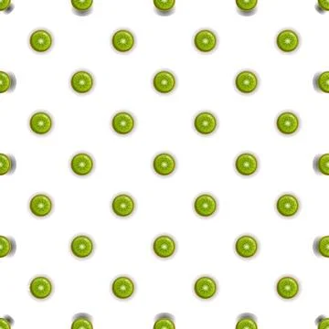 Fresh kiwi fruit slices repeating seamless pattern Stock Illustration