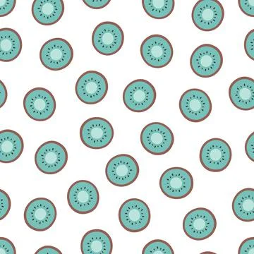 Fresh kiwi seamless pattern. Exotic and tropical fruit seamless pattern. Stock Illustration