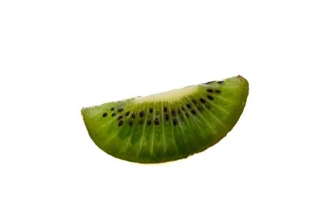 Fresh Kiwi Slice on Clean White Background Stock Photos