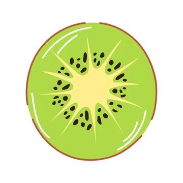 Fresh kiwi slice in flat style ideal for food design, tropical healthy eating Stock Illustration