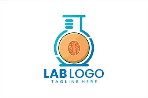 Fresh Lab &amp; Melon Logo for Creative Branding Stock Illustration