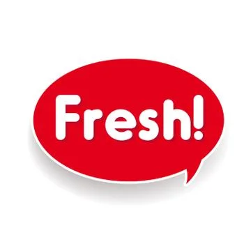 Fresh label vector red Stock Illustration