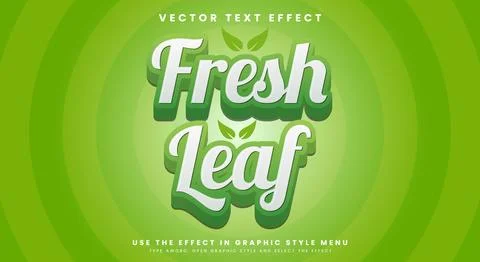 Fresh Leaf 3d editable text effect Template 스톡 일러스트