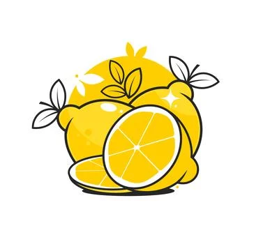 Fresh lemon fruit. Collection of lemone vector icons isolated on white back.. Stock Illustration
