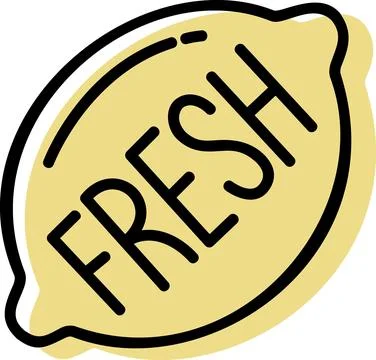 Fresh lemon fruit label graphic icon Stock Illustration