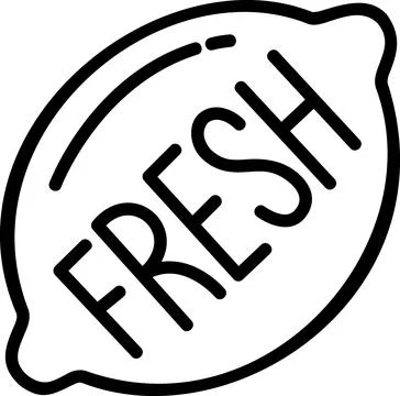 Fresh Lemon Fruit Outline Icon And Symbol Illustrazione stock