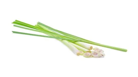 Fresh Lemon grass on a white background Stock Photos
