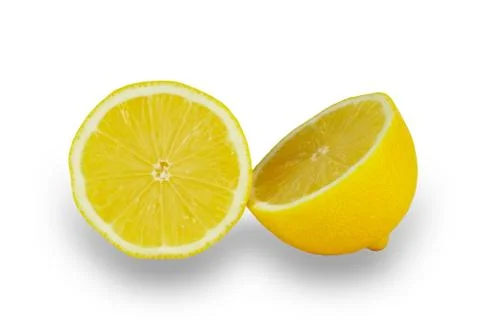 Fresh lemon half on white background. Stock Photos