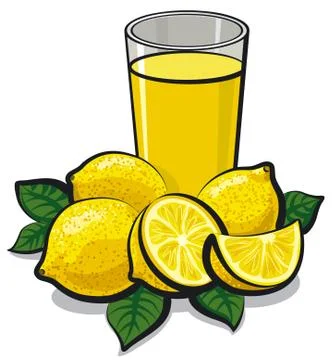 Fresh lemon juice Stock Illustration