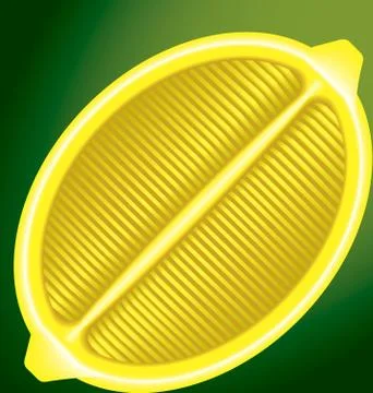 Fresh lemon in a longitudinal section on a green background Stock-Illustration