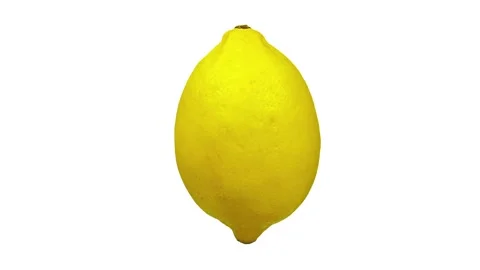 Fresh lemon rotate on white background Stock Footage 198258068
