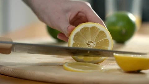 Fresh Lemon Slice Stock Footage 88244859