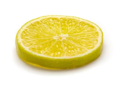 Fresh lemon slice over white Stock Photos