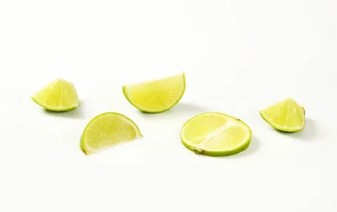 Fresh lemon slices on clean surface Stock Photos