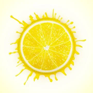 Fresh lemon with splash Illustrazione stock