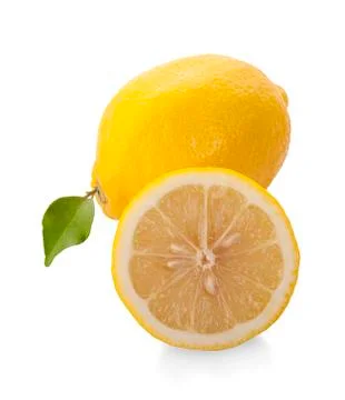 Fresh lemon on white background Stock Photos