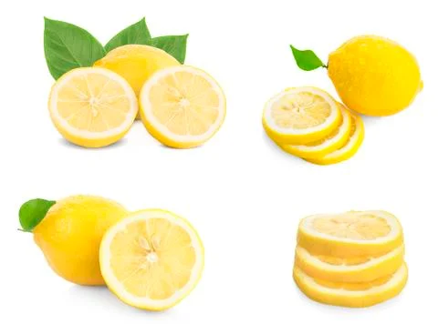 Fresh lemon on white background Stock Photos