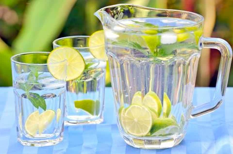 Fresh lemonade and mint Stock Photos