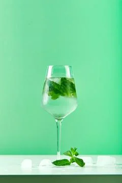 Fresh lemonade with mint in glasses Stock Photos