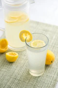 Fresh lemonade vertical view. Stock Photos
