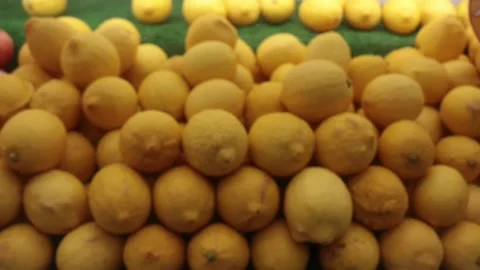Fresh Lemons on Display Stock Footage 297453825
