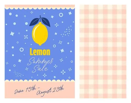 Fresh Lemons with Leaves Seamless Vector Pattern on Light Abstract Background Stock Illustration