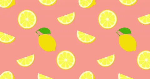 Fresh lemons seamless pattern animation Stock Footage 130722816
