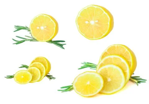 Fresh lemons set Stock Photos