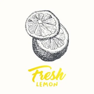 Fresh lemons vector banner design Stock Illustration