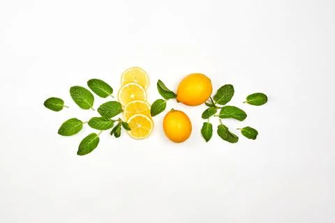 Fresh lemons on white background Stock Photos