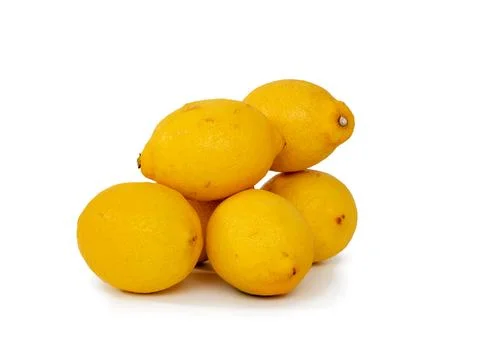 Fresh lemons on a white background. Stock Photos