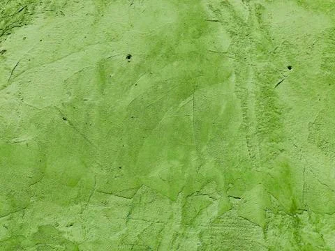 Fresh light green grungy bumpy wall facade outside of a house Foto stock
