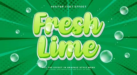 Fresh Lime 3d editable text effect template Stock Illustration