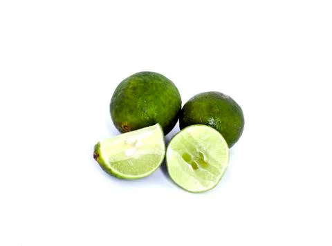 Fresh lime and slice Stock Photos