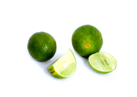Fresh lime and slice Stock Photos