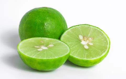 Fresh lime and slice Stock Photos